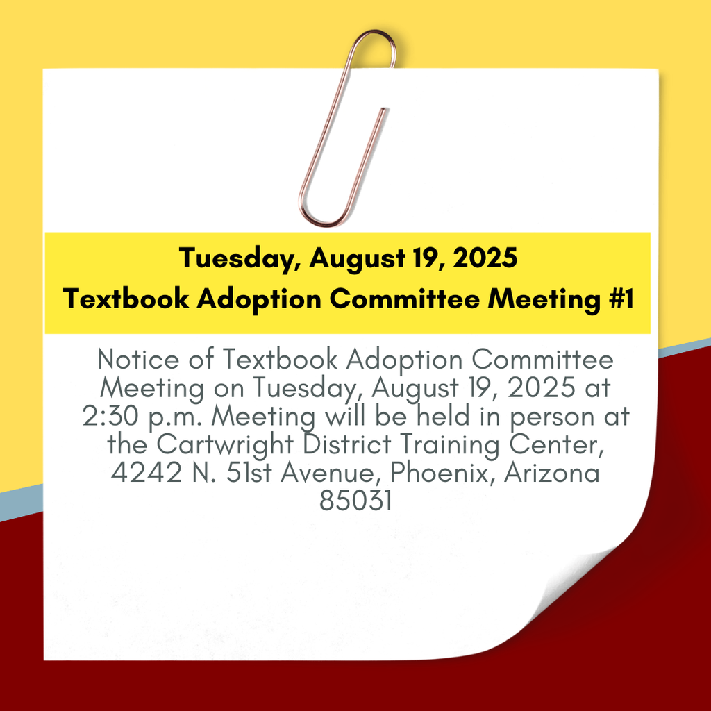 Textbook adoption meeting notice