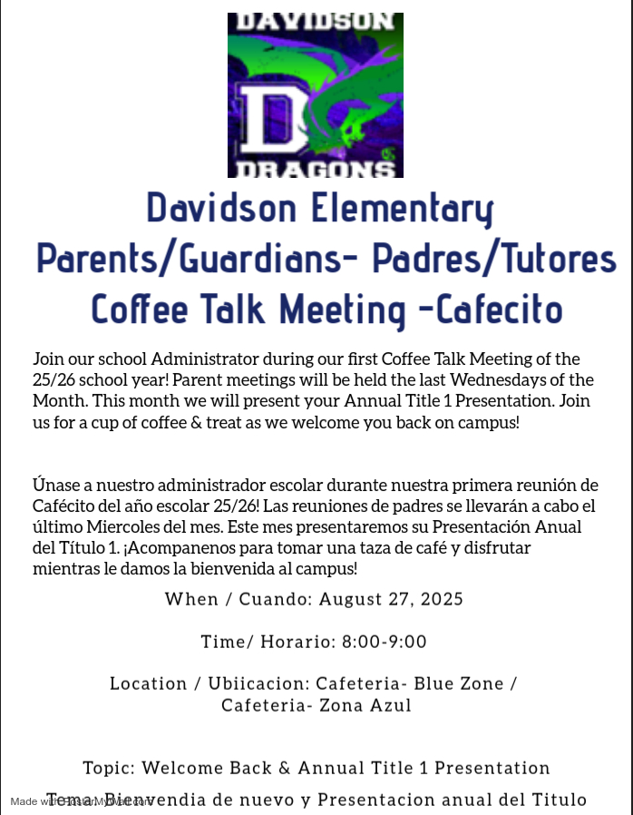 Parent Coffee Talk Flyer