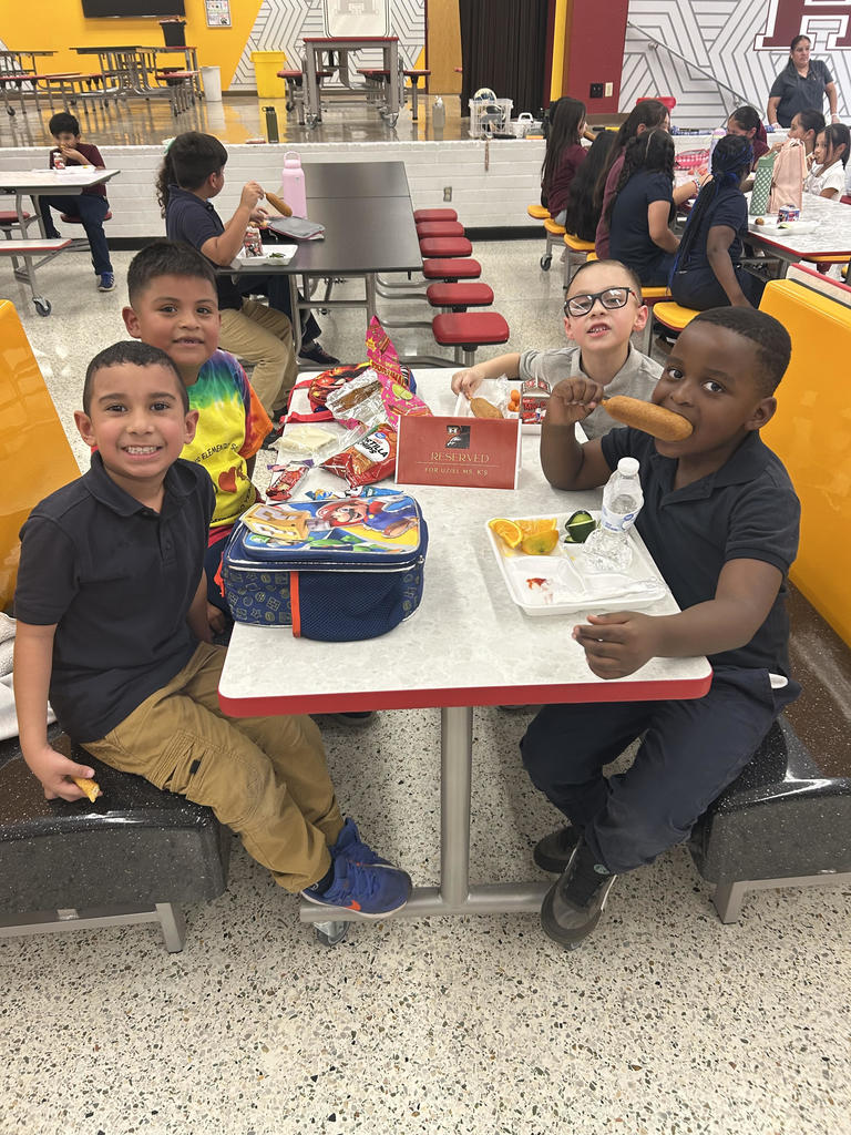 students eating