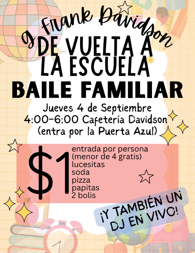 Back to School Family Dance Flyer in Spanish