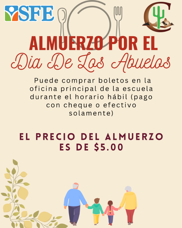 Grandparents Day Luncheon Flyer Side 2 in Spanish