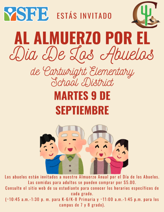 Grandparents Day Luncheon Flyer Side 1 in Spanish