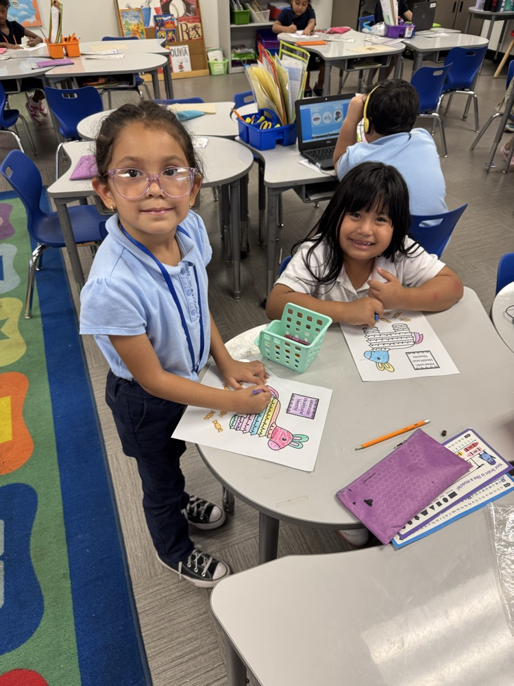 students drawing