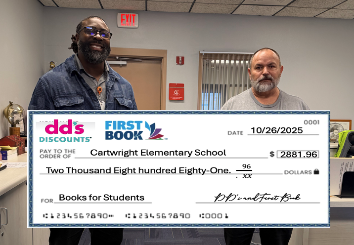 Mr. Sweeney Presenting  Principal Tippins with a Check for 2881.96