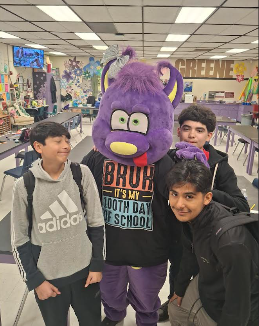 Students with Starbust on 100th day of school