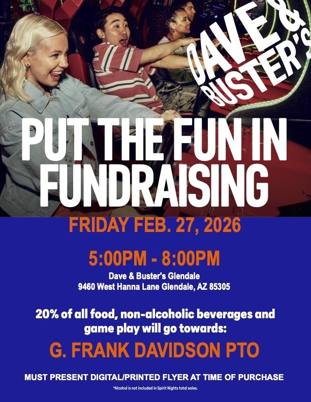 Dave & Buster's Fundraiser Flyer