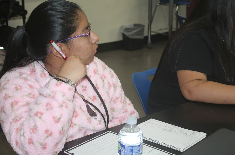 7th grade students in ELA, Science, Math, and Social Studies classrooms actively participating in hands-on and multimedia lessons while teachers guide instruction.