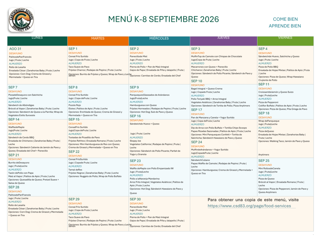 menu