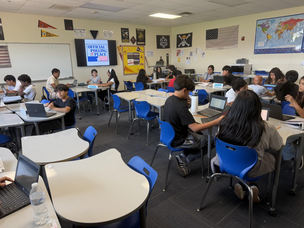 students voting