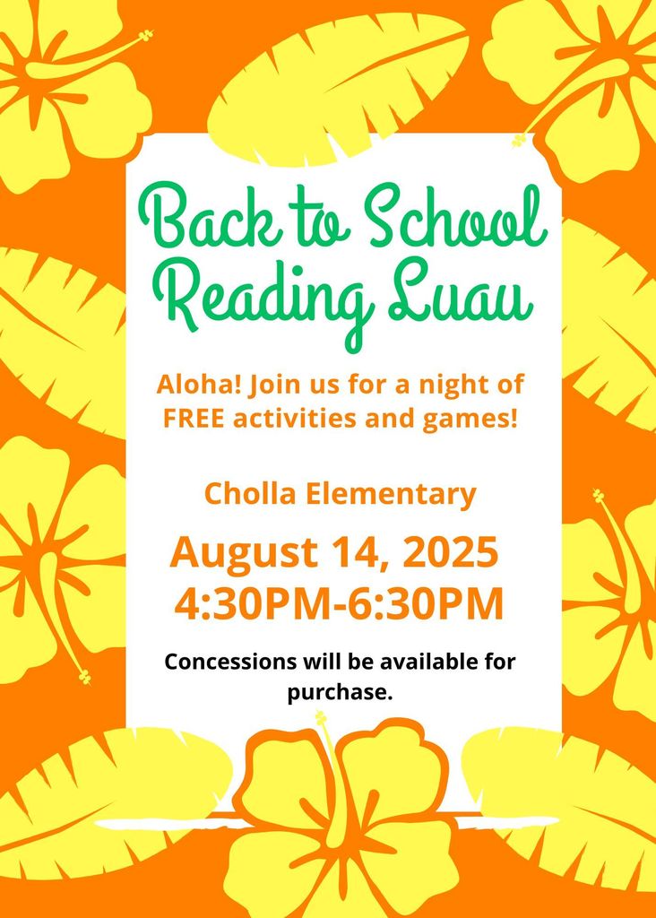 Back to School  Reading Luau