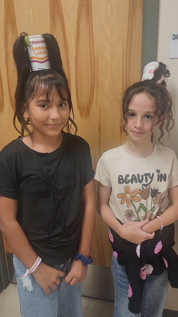 2 girls on Crazy Hair Day