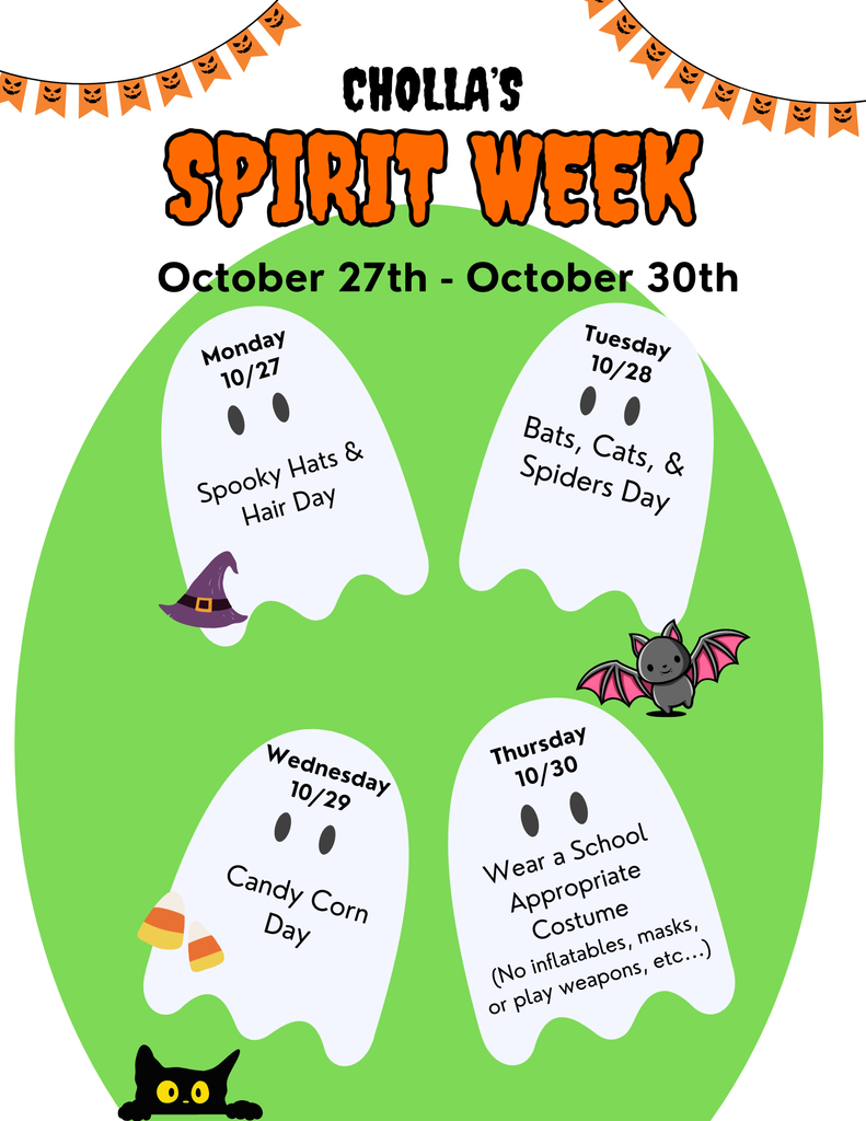 Spirit Week October 27th - 30th 