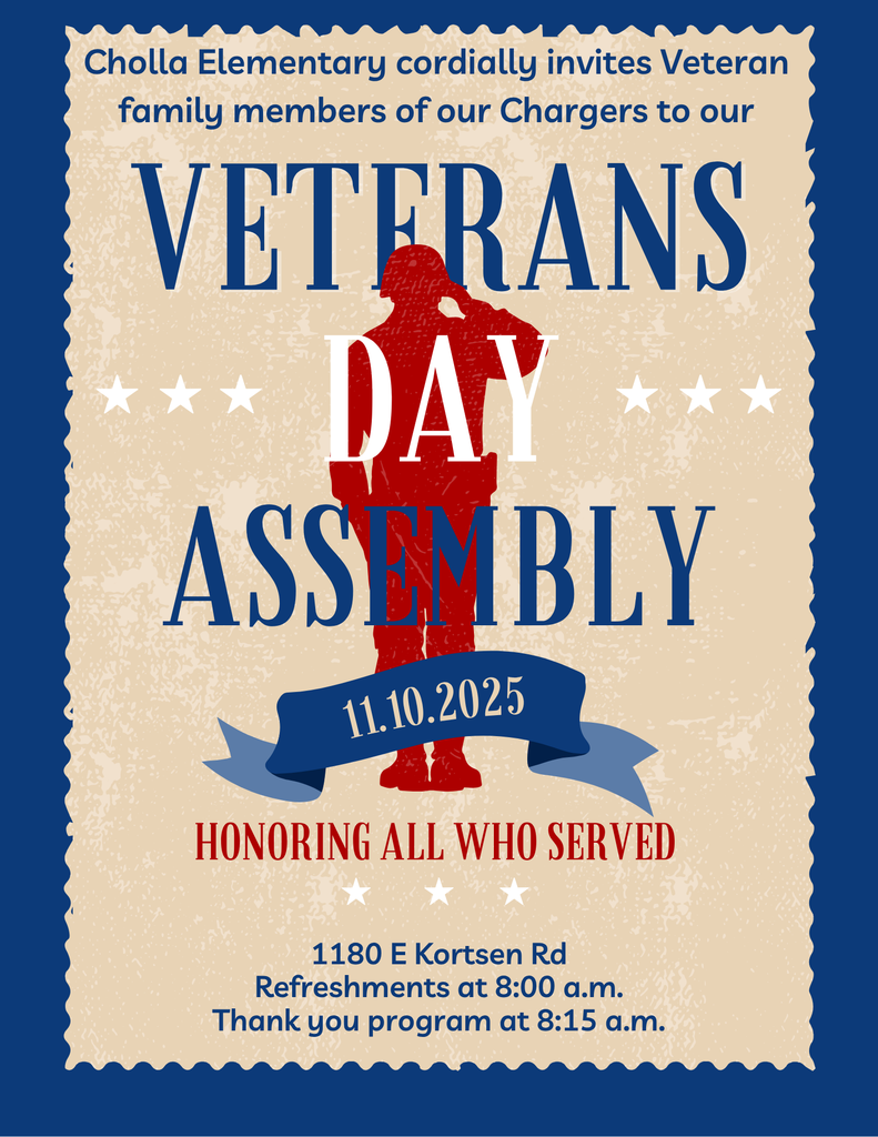Veterans Day assembly 11/10/2025 at 8:15 am