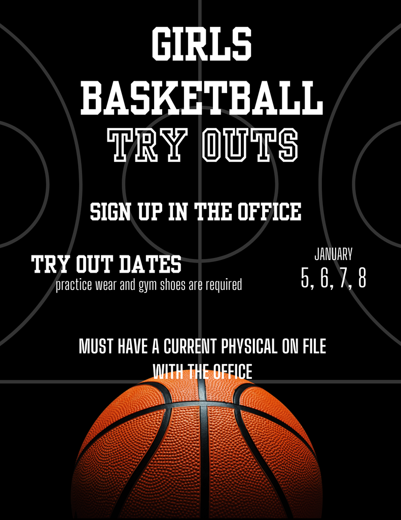Girls Basketball tryouts, january 5-8