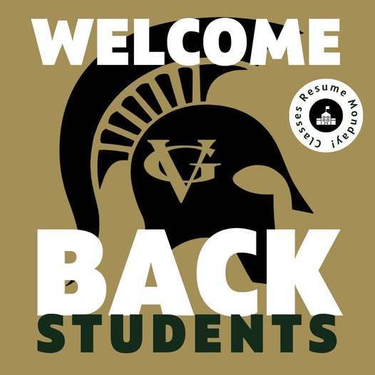 Spartan image with "Welcome Back Students" on it