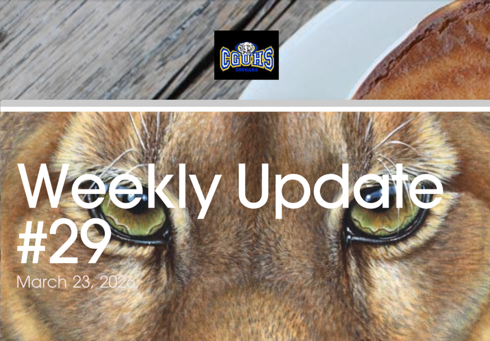 📣🐾 CGUHS Weekly Update #29 is here!  Stay in the loop with everything happening at Casa Grande Union High School—from upcoming events and athletics to student highlights and important announcements. Don’t miss out on what’s going on around campus this week!  👉 Check it out here: https://app.smore.com/n/k3qtx