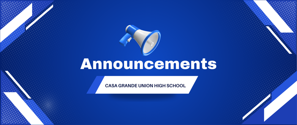 blue image with "Announcements" on it