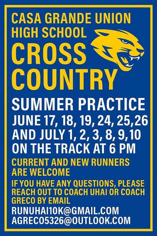 Cross Country Practices Flyer