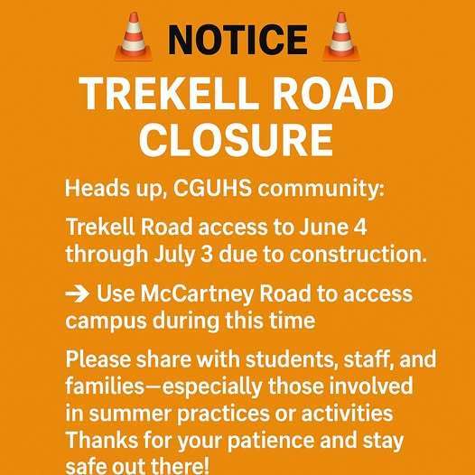 Trekell Road Closure Flyer