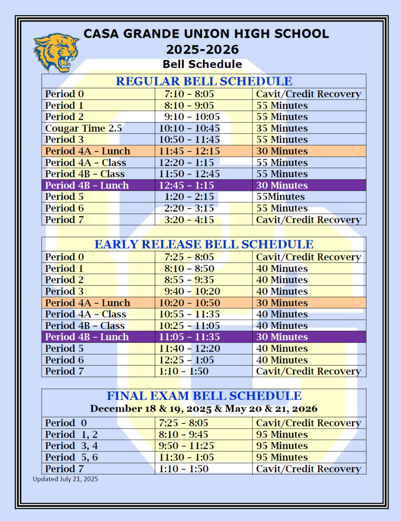 Bell Schedules Flyer