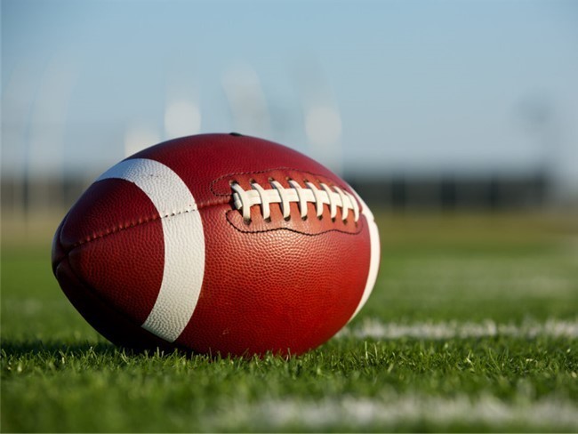 football sitting on a field