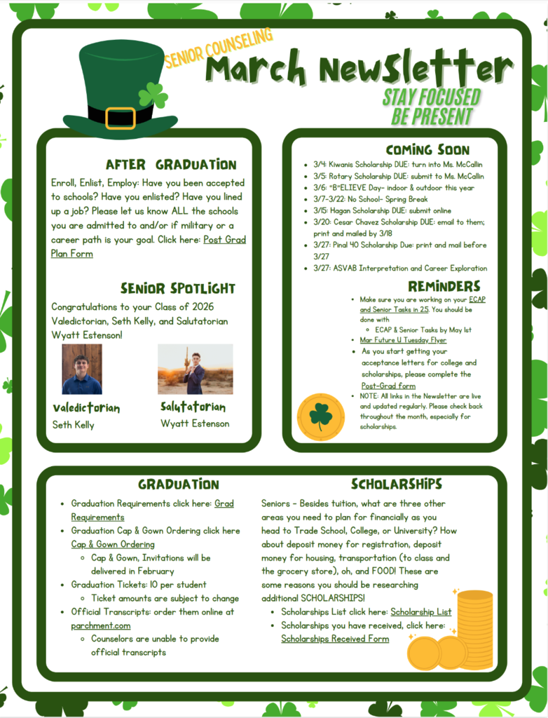 🎓 CGUHS Senior Newsletter 🎓  Seniors—stay in the loop! Don’t miss important updates on graduation, scholarships, events, and everything you need to finish strong. 💙💛  Check it out and stay on track for the big day!