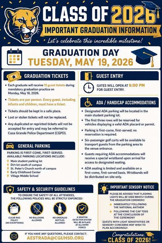 Casa Grande Union Graduation Information 🎓
