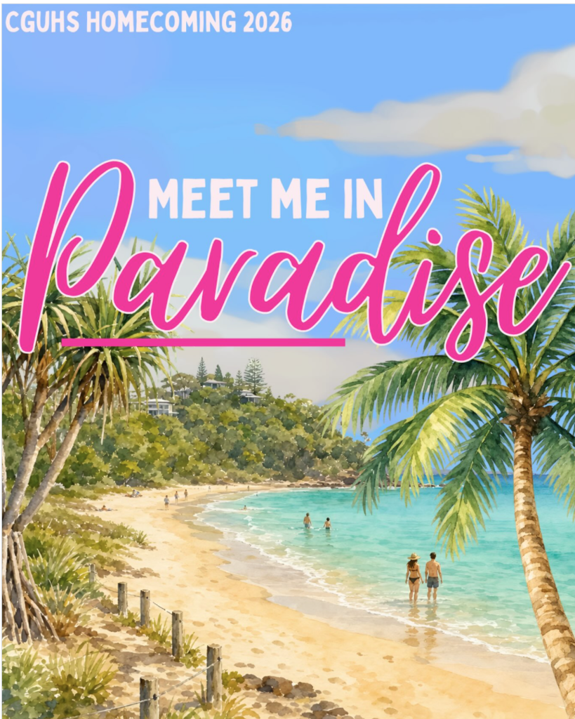 🌴✨ Meet Me in Paradise! ✨🌴  Tis the season for Homecoming 2026! 🐾💙 Join us for a tropical night in paradise on October 3rd from 7:00–10:00 PM! 🌺🌊  Get ready for a night of dancing, fun, and Cougar spirit! 💙🐾