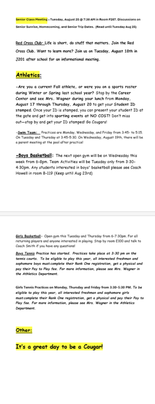 announcements