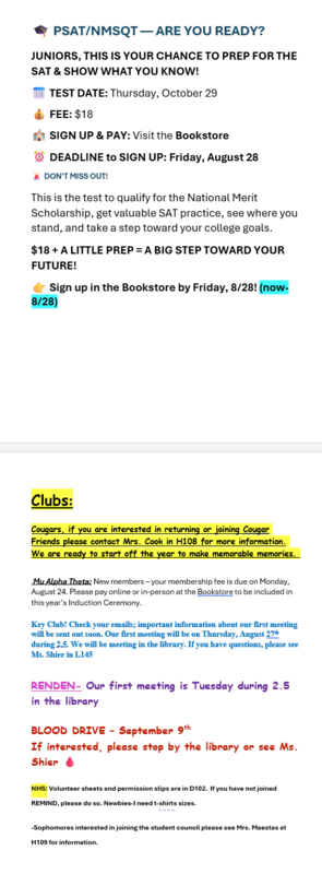 announcements