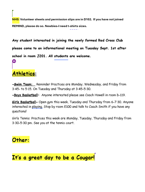 announcements