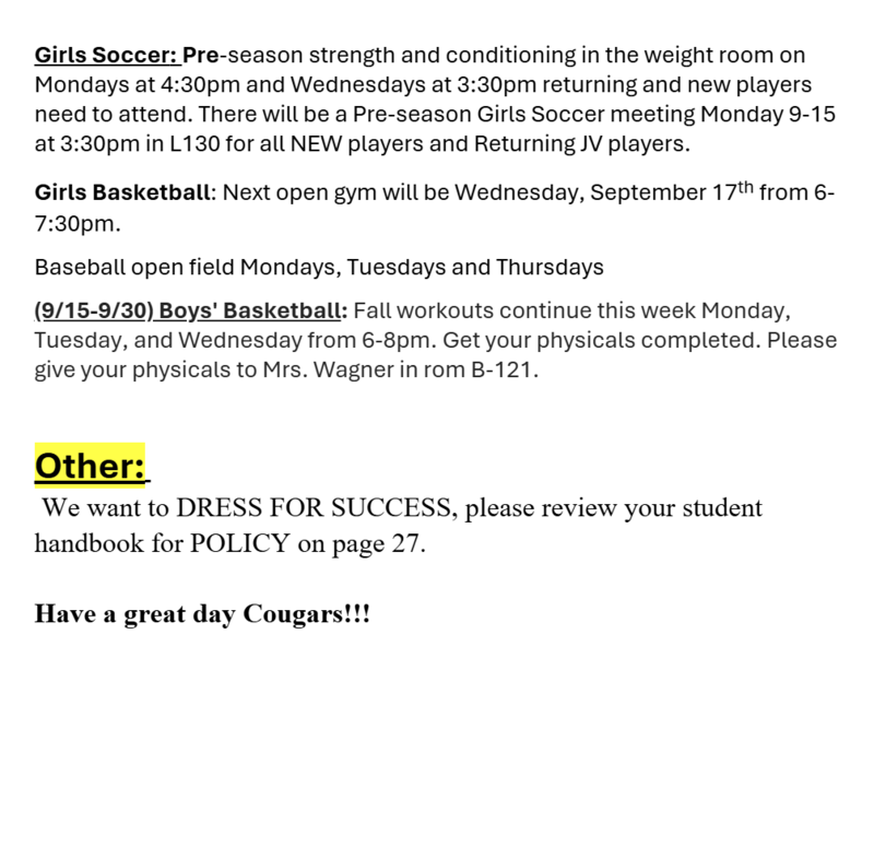 announcements