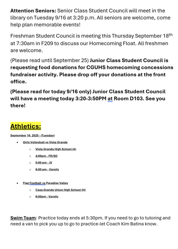 announcements