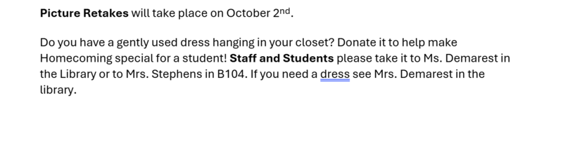 Announcements September 19