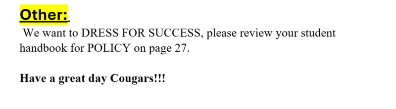 Announcements September 25