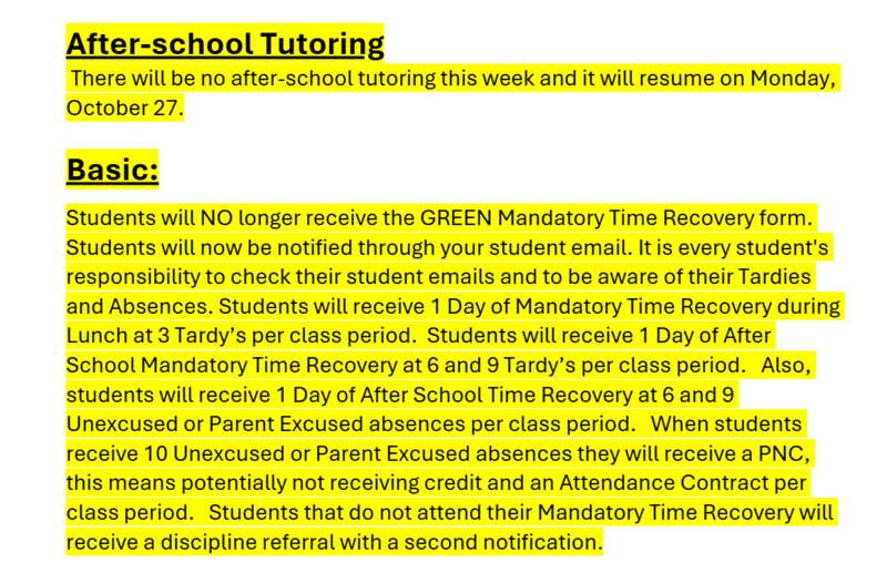 Announcements October 1