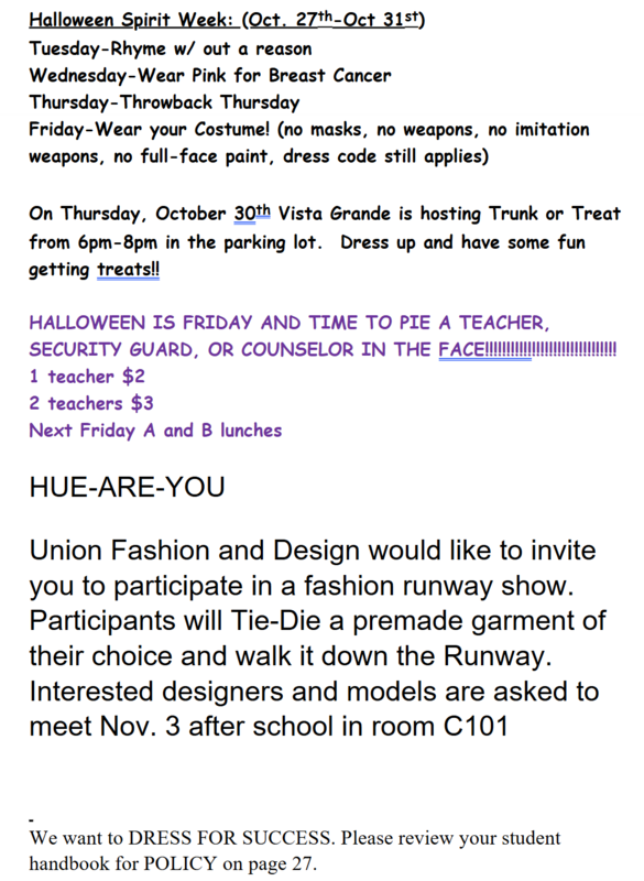 Announcements - October 28th