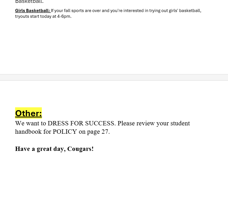 Announcements - November 19th