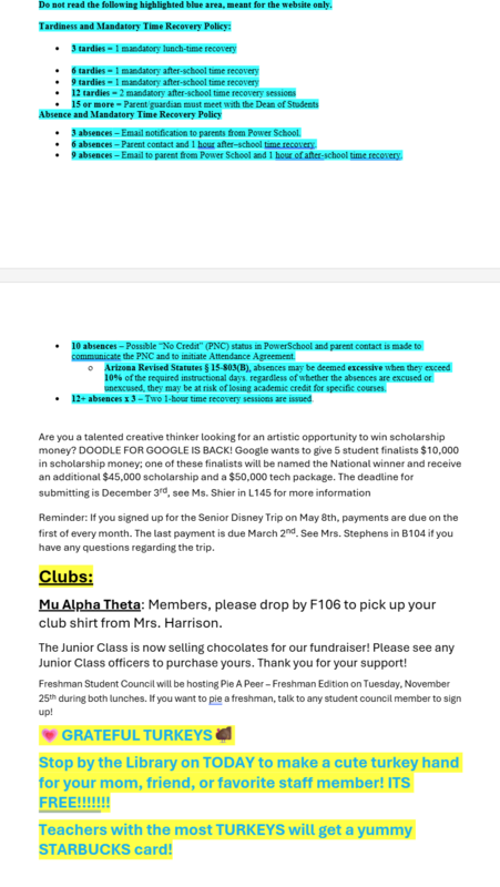 Announcements - November 25th