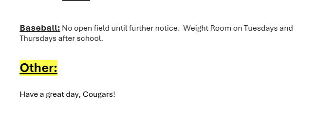 Announcements - December 5th