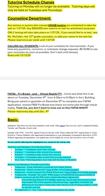 Announcements - December 8th