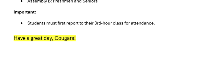 Announcements - January 7th