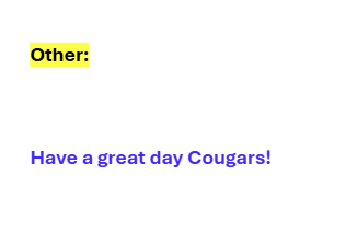 Announcements - January 21st