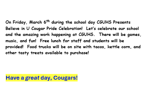 Announcements - March 4th