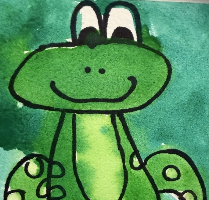 kinder frog art