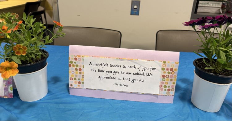 a heartfelt thanks to each of you for the time to give to our school