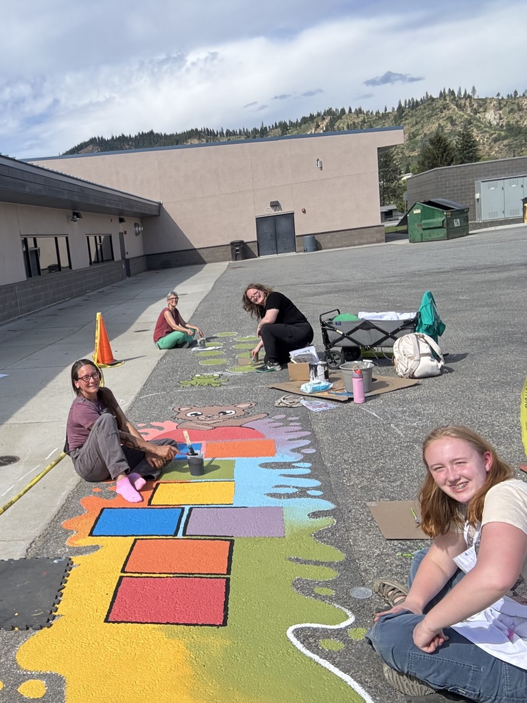 Painting the playground mural