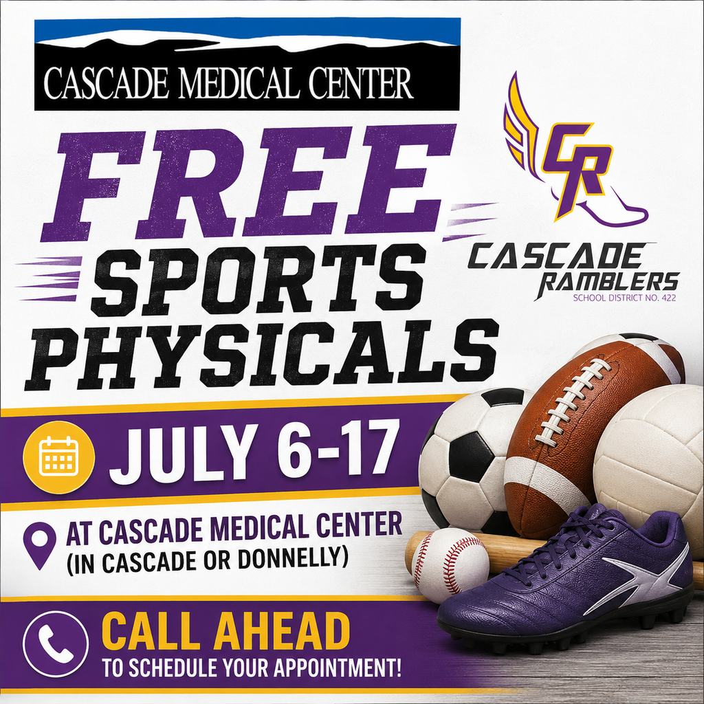 Free sports physicals for Cascade students, July 6-17 @ Cascade Medical Center