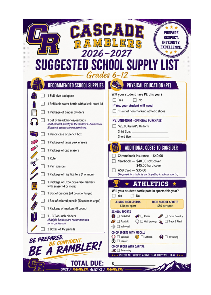 secondary supplies