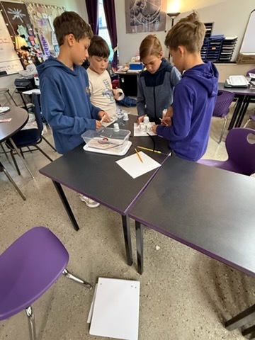 Students completing a design challenge